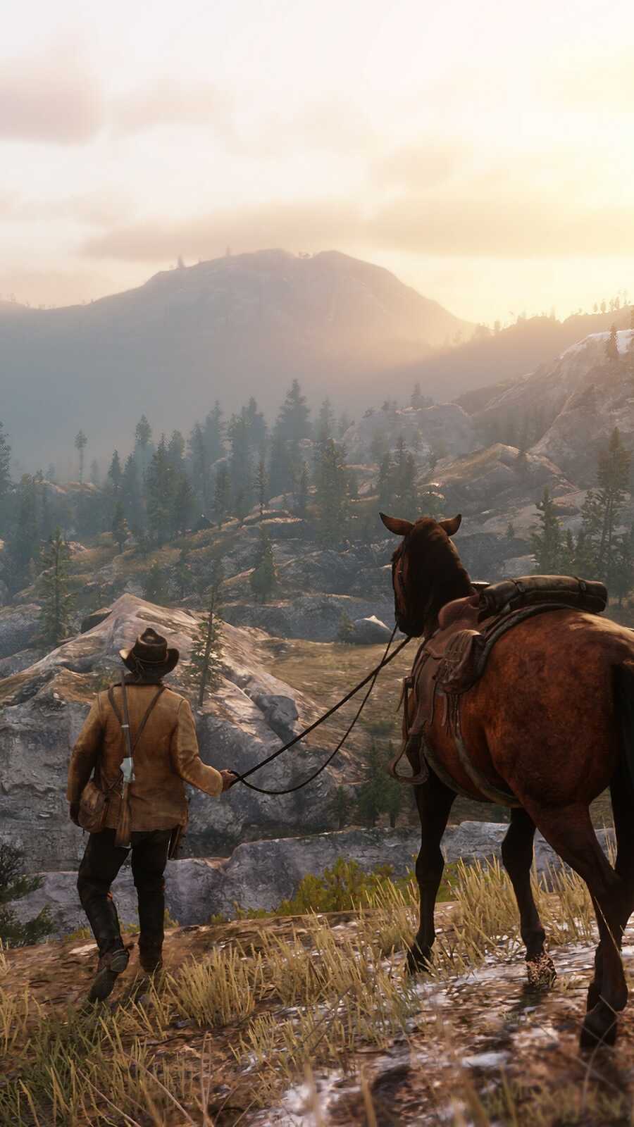 Arthur Morgan Leading Horse