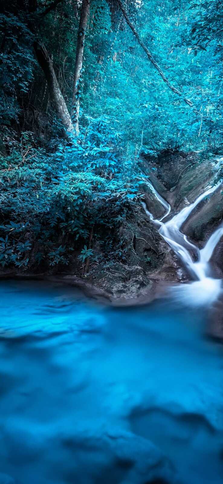 Cascading Jungle Waterfall