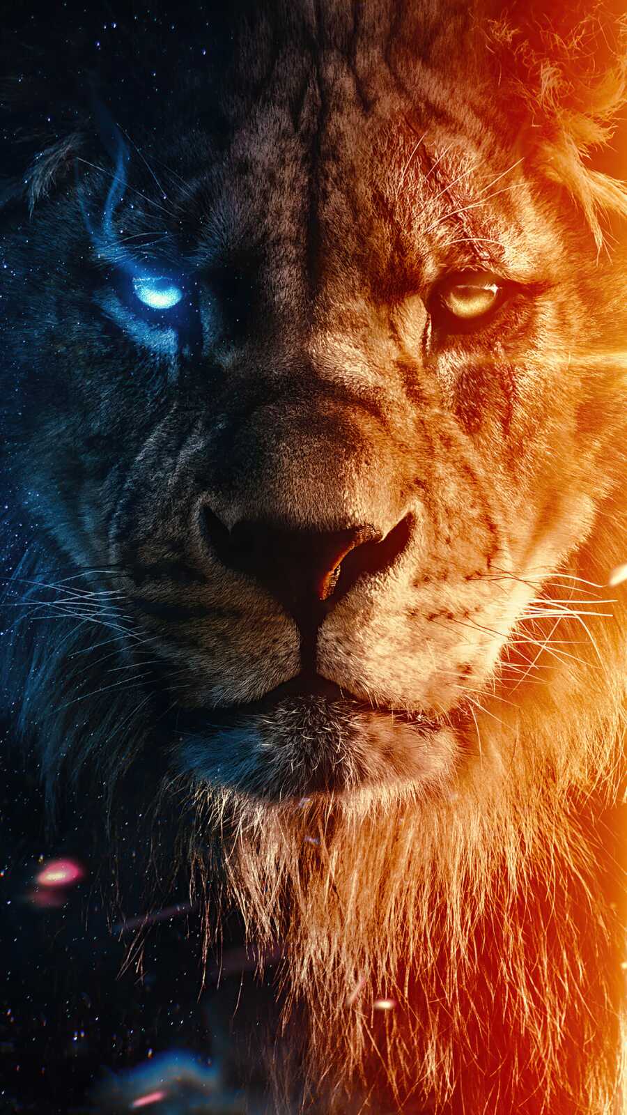 Fire-And-Ice Lion Face