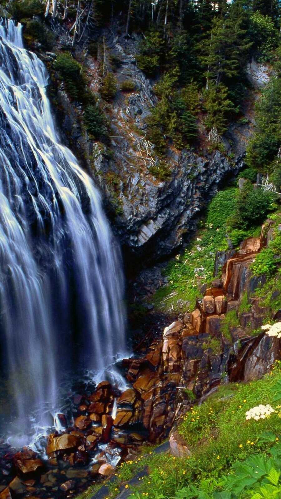 Cascading Waterfall Cliff