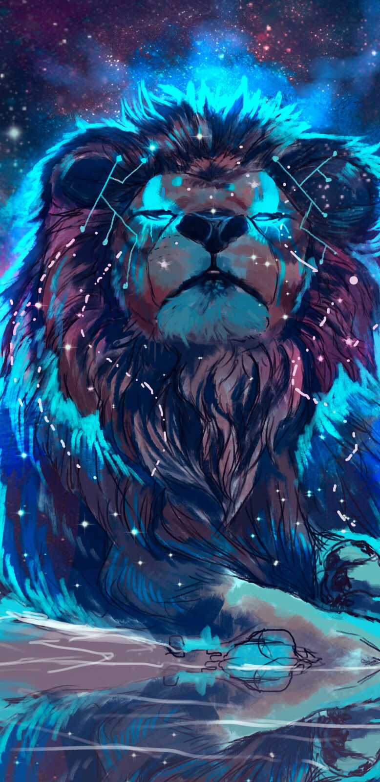 Cosmic Galaxy Lion