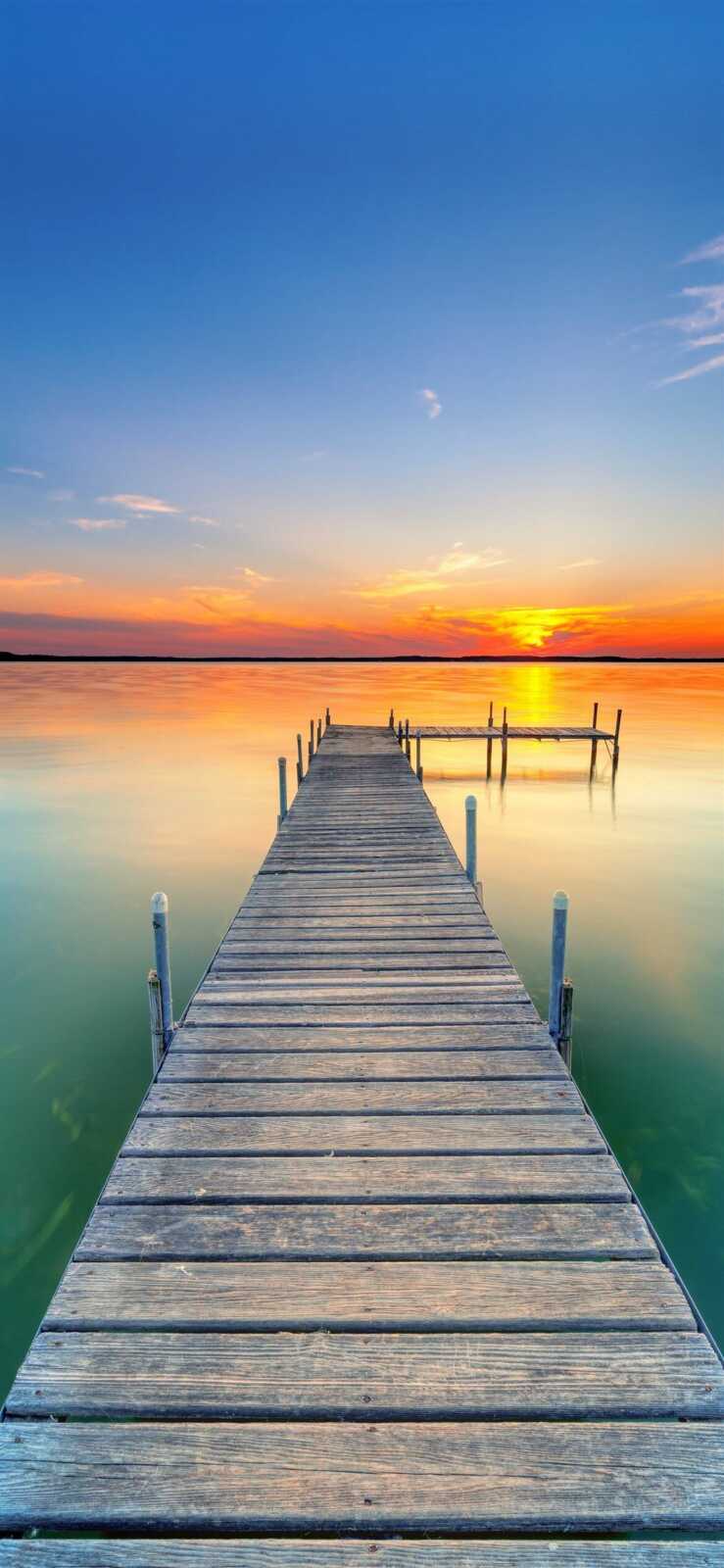 Wooden Dock Over Lake