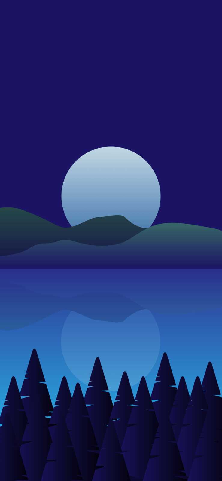 Full Moon Over Hills