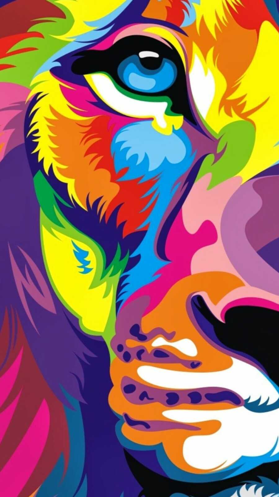 Pop-Art Lion Face