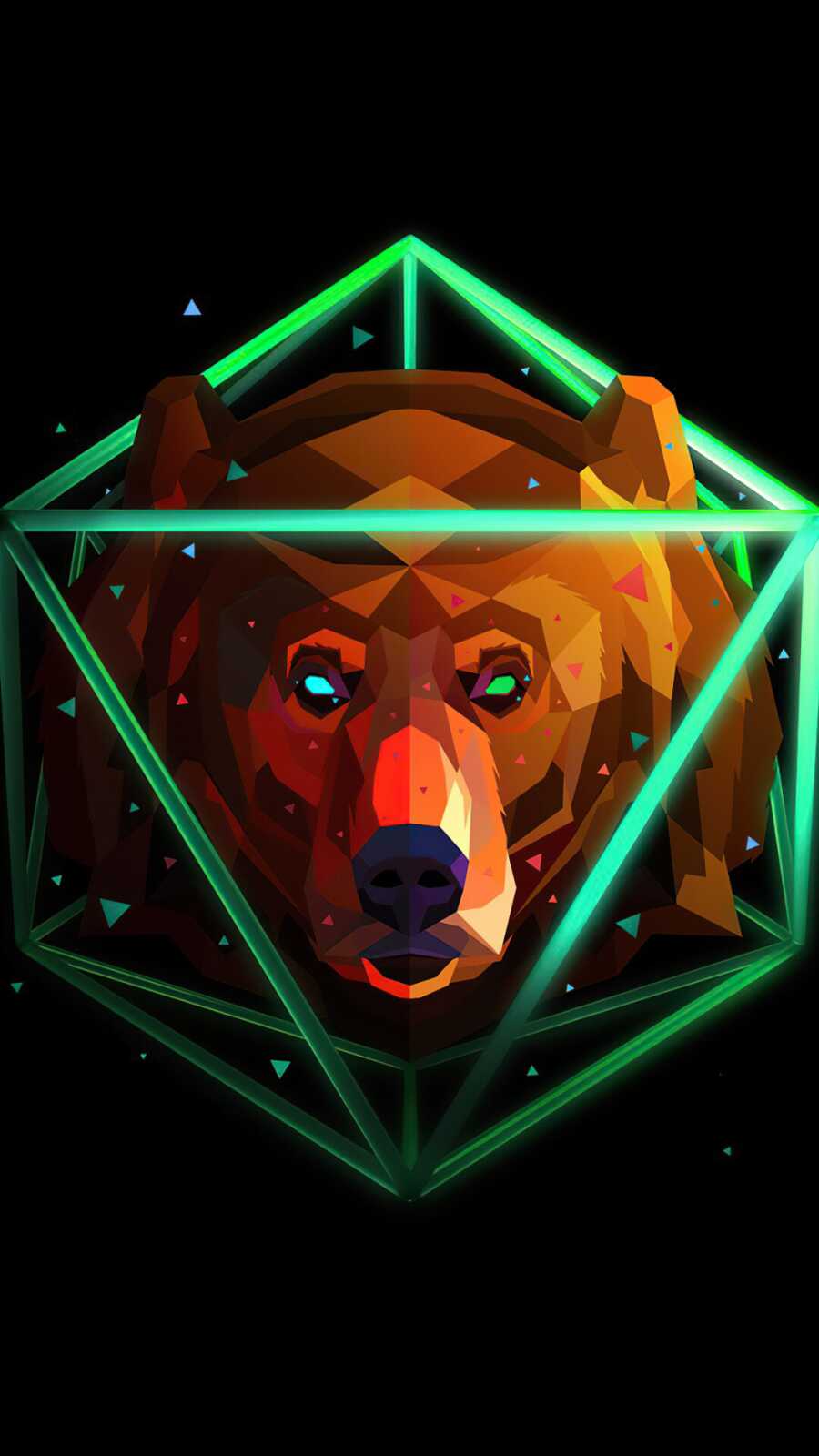 Low-Poly Geometric Bear Head