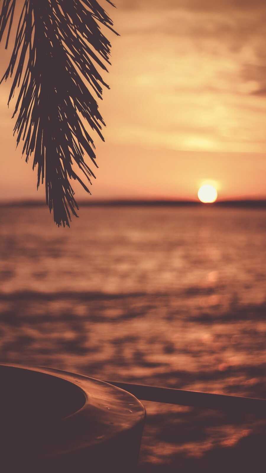 Setting Sun Over Sea