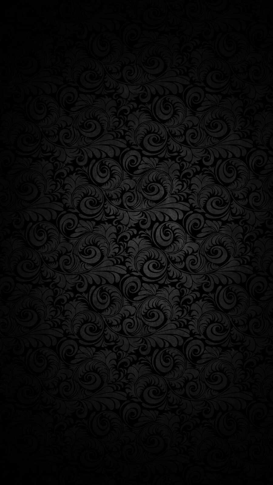 Black Damask Floral Pattern