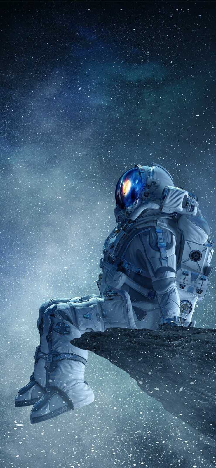 Astronaut On Cliff