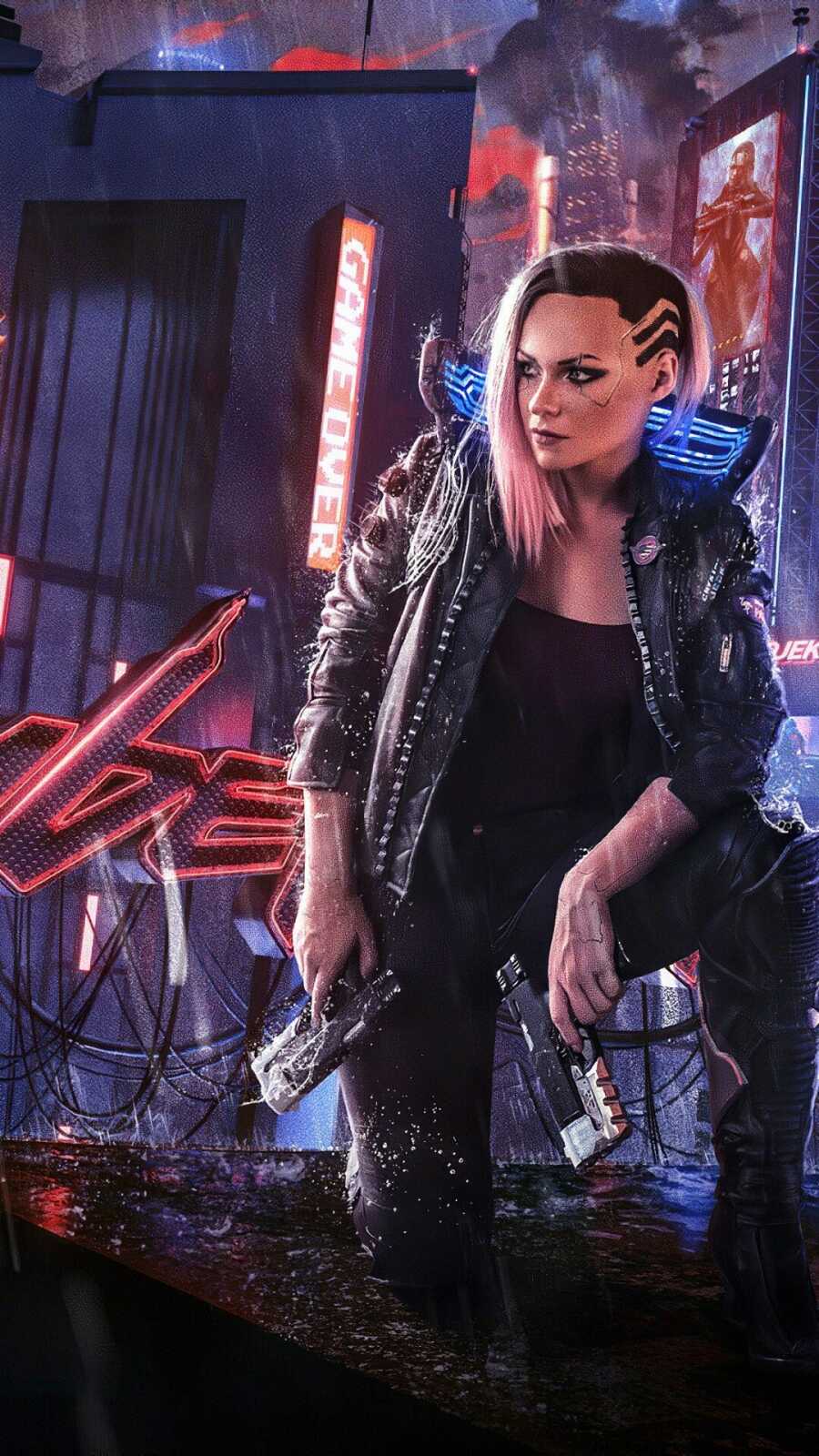 Female V With Pistols