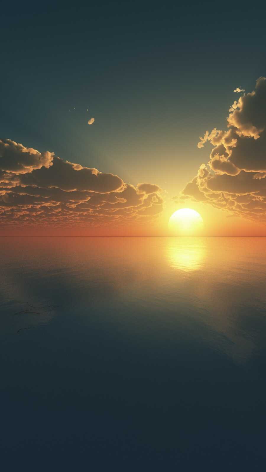 Sun Setting Over Ocean