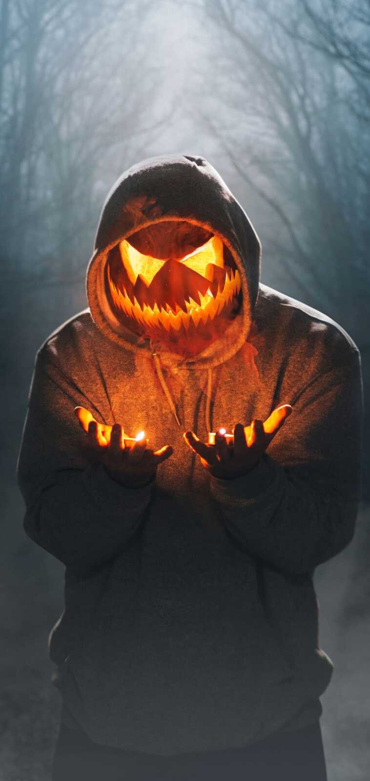 Glowing Jack-O-Lantern Head Figure