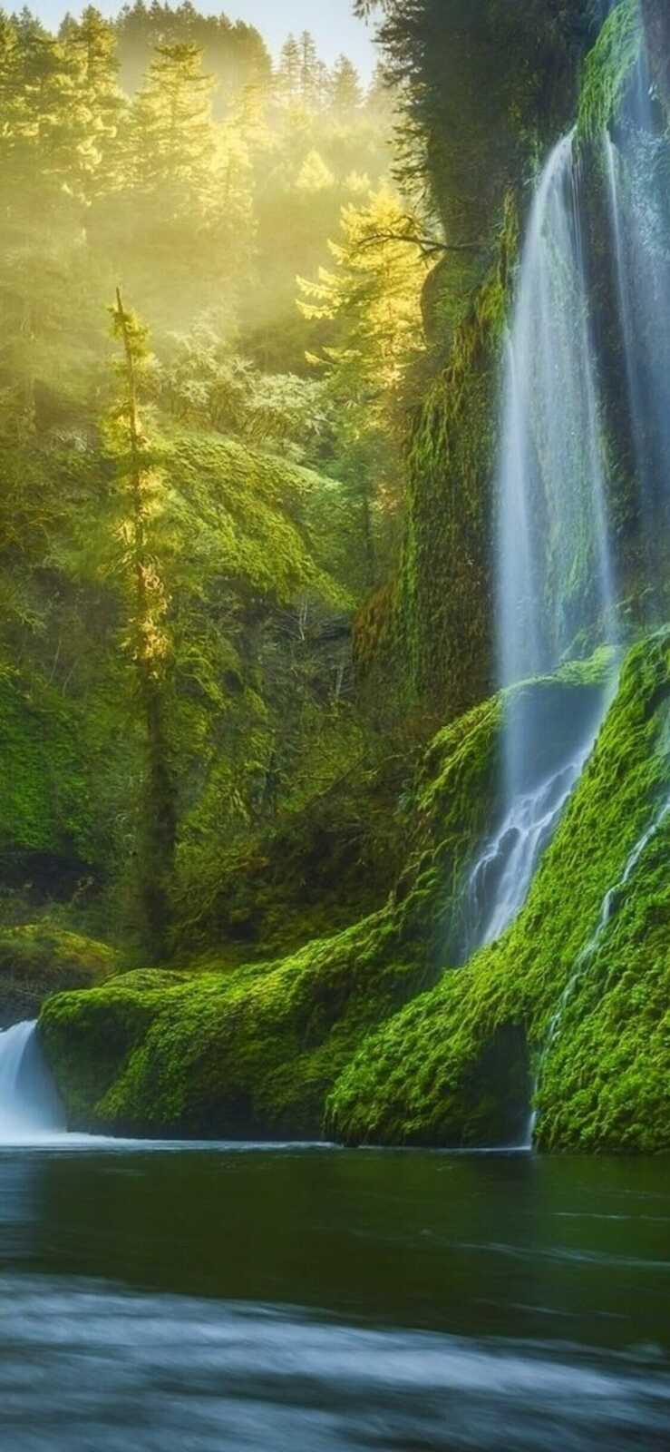 Cascading Waterfall Cliff