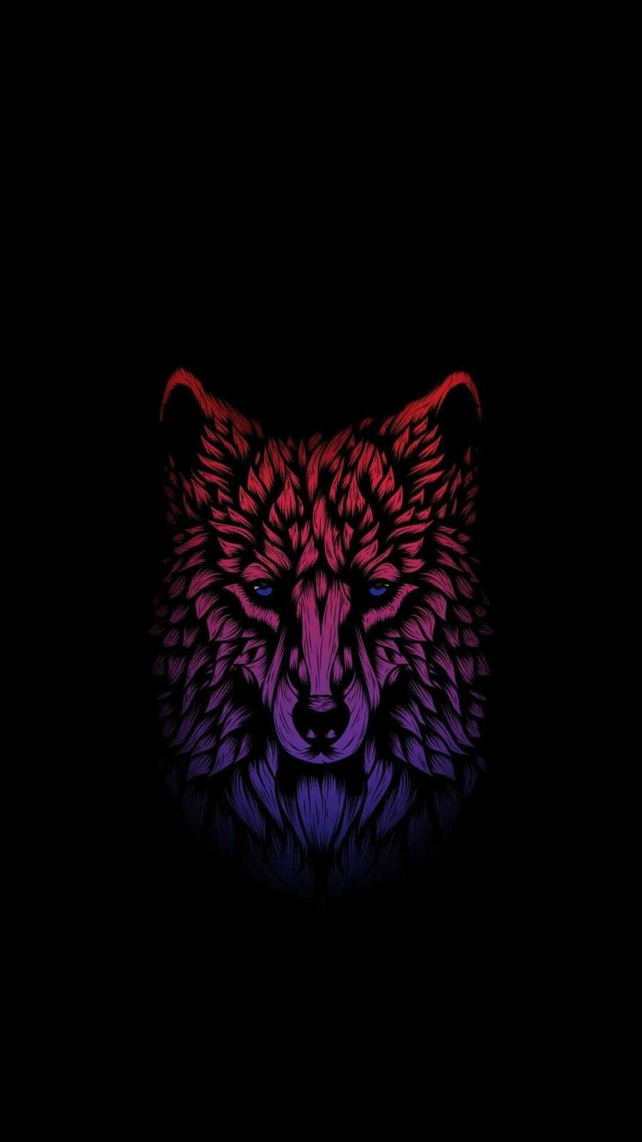 Geometric Wolf Head Illustration