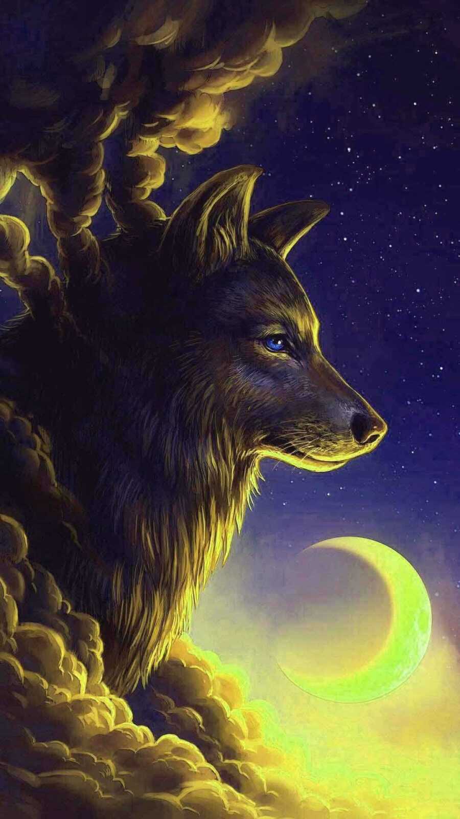 Blue-Eyed Black Wolf
