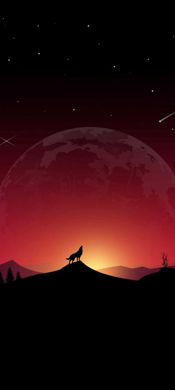 Howling Wolf Silhouette