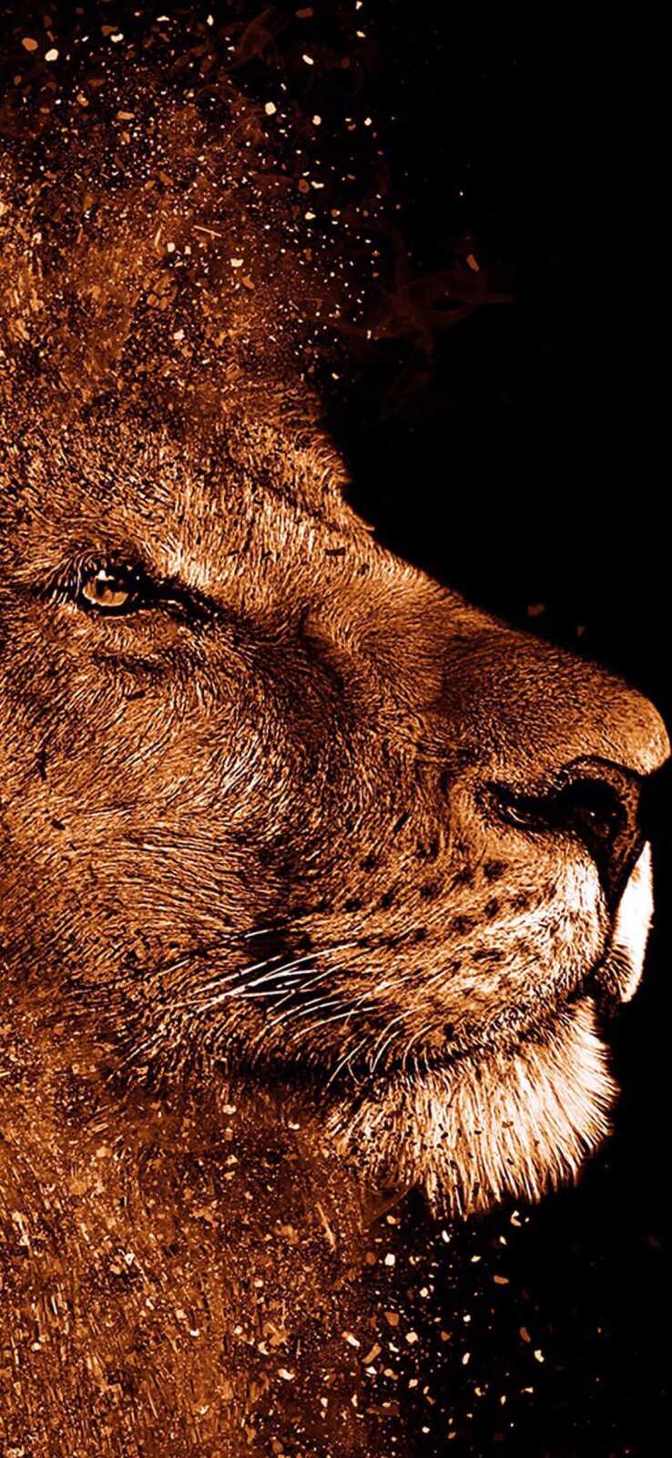 Digital Painted Lion Profile