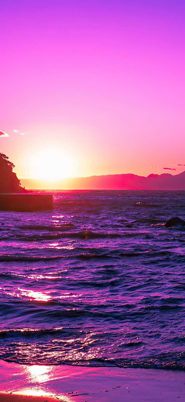 Magenta Seaside Sunset