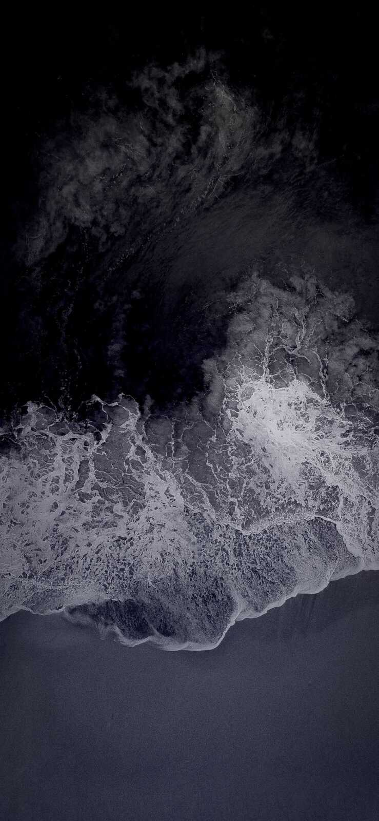 Aerial Crashing Ocean Waves