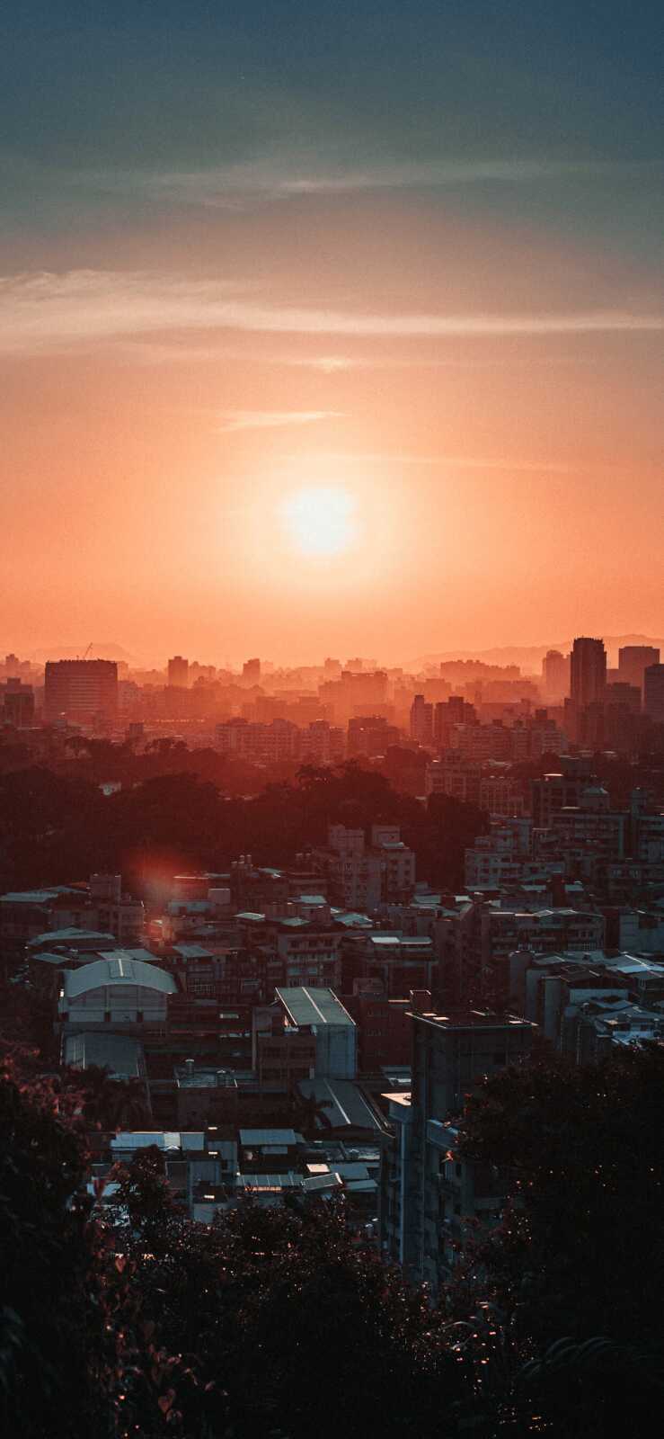 Hazy City Skyline