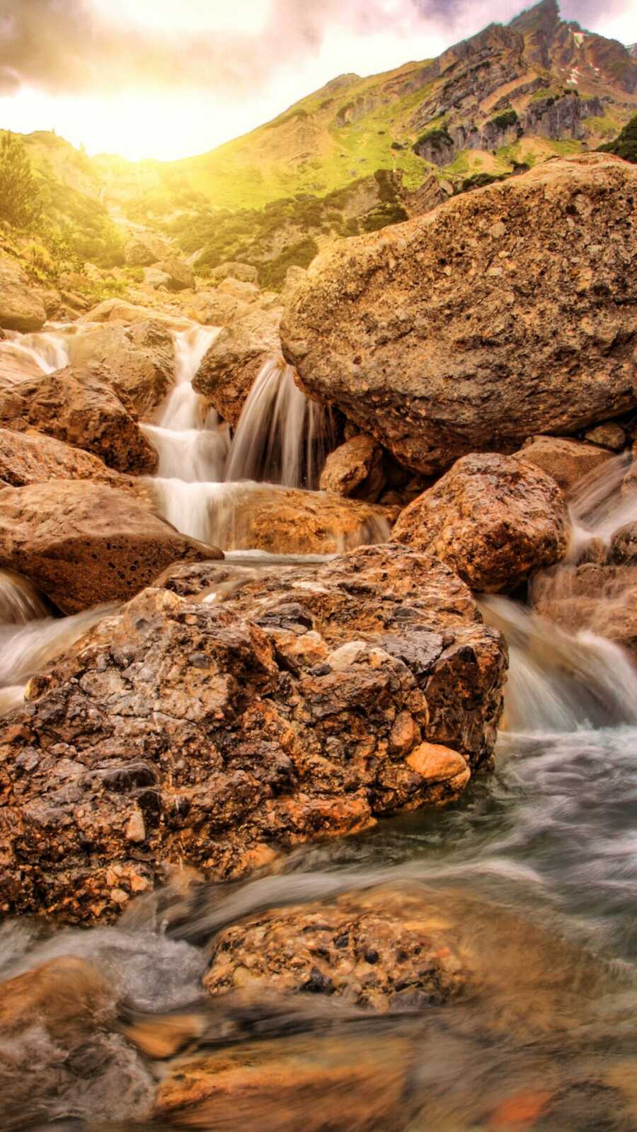Cascading Mountain Stream