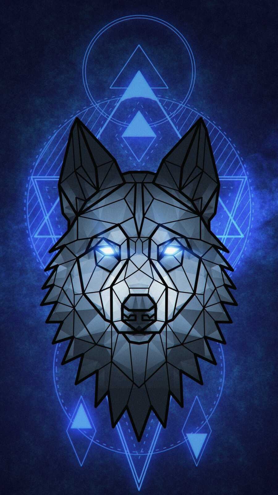 Geometric Polygonal Wolf Head