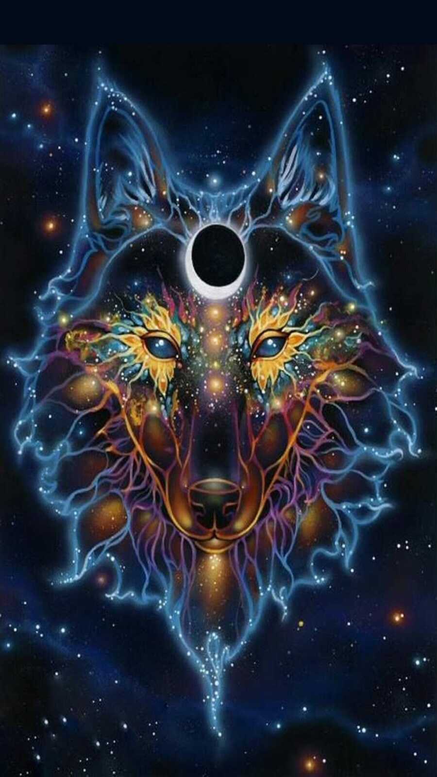 Cosmic Wolf Face
