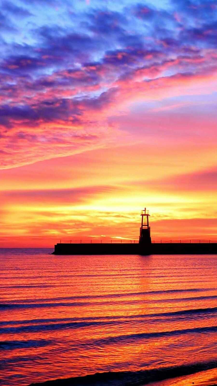 Pier Lighthouse Silhouette
