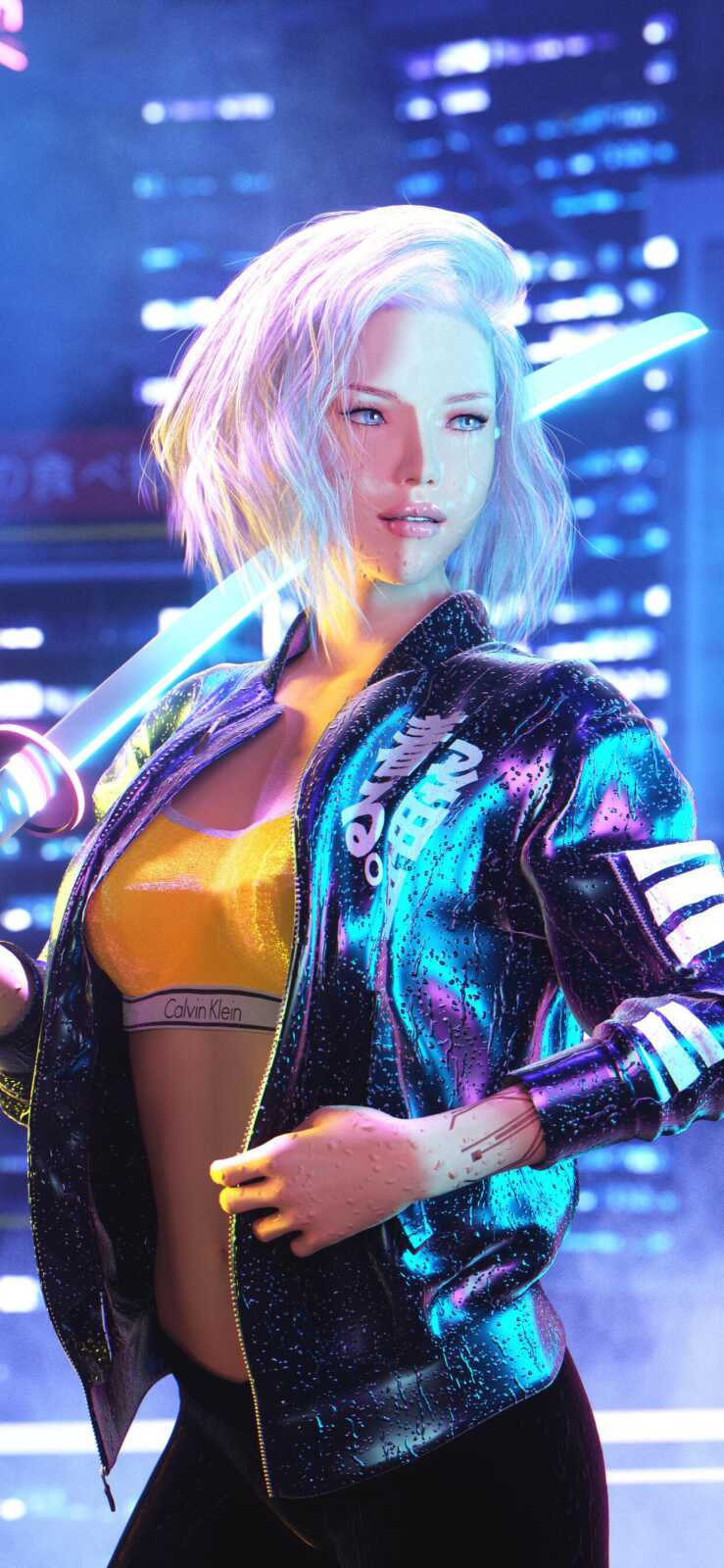 White-Haired Cyber Girl