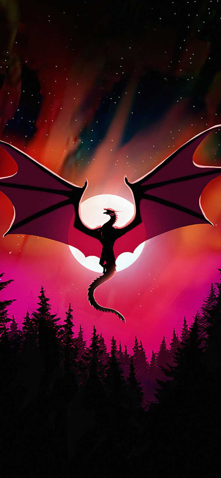 Winged Dragon Silhouette