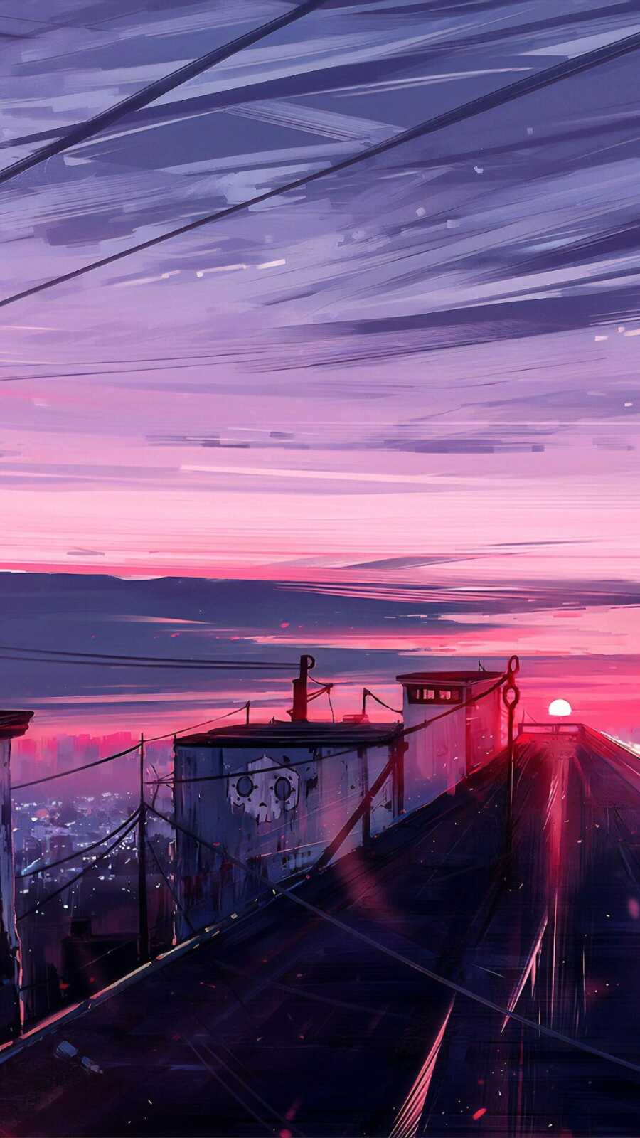 Anime Railway Sunset