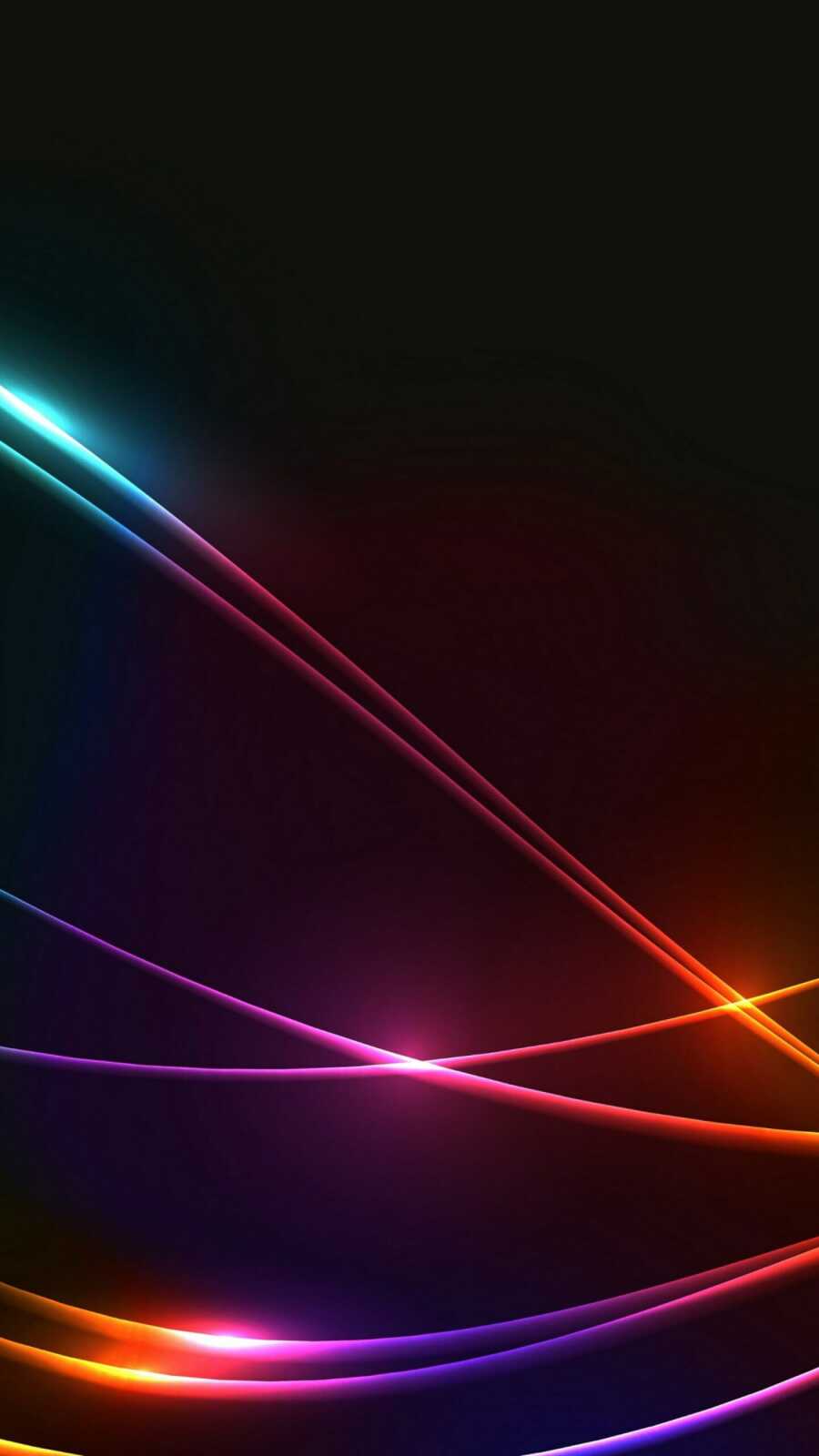 Curved Neon Light Streaks