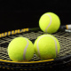 Racquet and balls