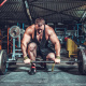 Muscular deadlifting bodybuilder