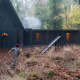 Black triangular house